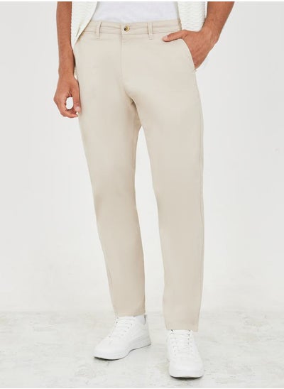 اشتري Solid Slim Fit Cotton Stretch Chino في السعودية