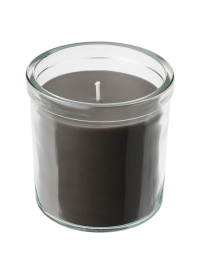 اشتري Scented candle in glass, Bonfire/grey, 40 hr في السعودية