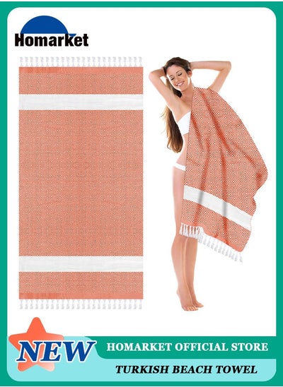 اشتري Turkish Beach Towel - Turkish Cotton - 39x71 inch Oversized - Turkish Towel for Beach, Bath, Pool, Gym, Yoga - Prewashed, Lightweight, Quick Dry في الامارات