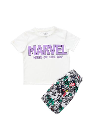 Buy Marvel Heros of the Day Self Patterned Short Sleeves  babyBoys Pyjama Set in Egypt