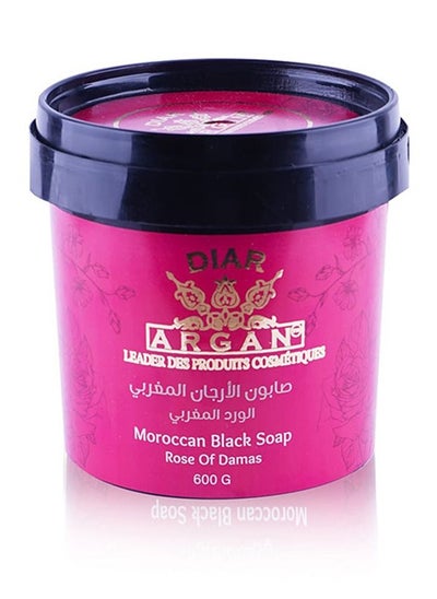 Buy Diar Argan Moroccan Black Soap Rose Of Damas 600g in Saudi Arabia