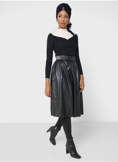 Buy Leather Pleated Skirt in Saudi Arabia