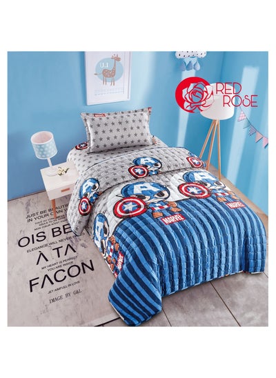 Buy Comforter set for children's bed, consisting of 3 pieces, microfiber, single size, 160 x 220 cm, multicolor in Saudi Arabia