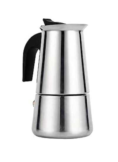 Buy Espresso Coffee Maker, Stainless Steel Italian Coffee and Espresso Maker for Gas Stove, Induction Cooker (2 Cups - 100ml), Silver in Egypt