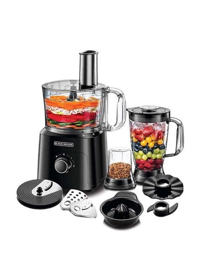 Buy Food Processor, 34 Functions, 2L Bowl,1.8L Blender, Grinder, Chopper, Dough Maker, Citrus Juicer, Slicing And Shredding Blades, Whisker 750 W FX775-B5 Black in Saudi Arabia