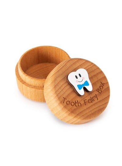 Buy Tooth Fairy Box For Girls And Boys Wooden Cute Tooth Box With 3D Tooth Lost Teeth Storage For Kids Dropped Tooth Keepsake Box Gift (Blue) in UAE