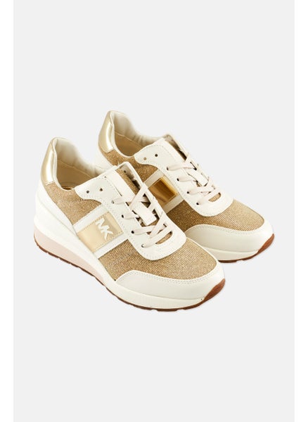 اشتري Women Medium Mabel Trainer Lace Up Casual Shoes, Pale Gold في الامارات