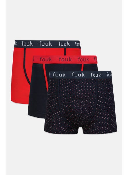 اشتري Men 3 Piece Brand Logo Trunk, Black/Red Combo في السعودية