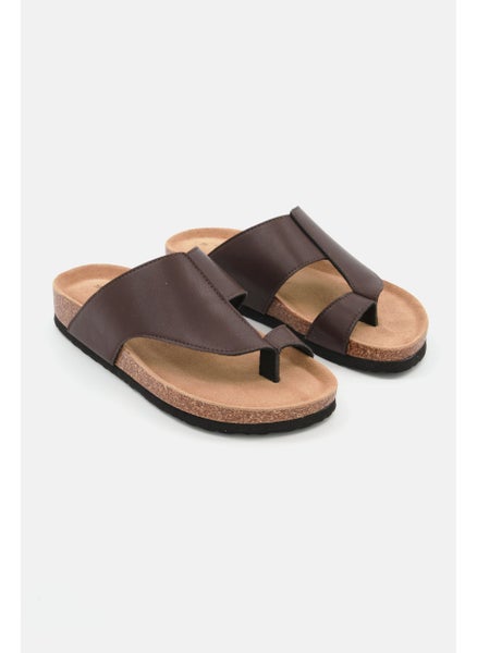 Buy Men Slip On Cork Sandals, Brown in UAE