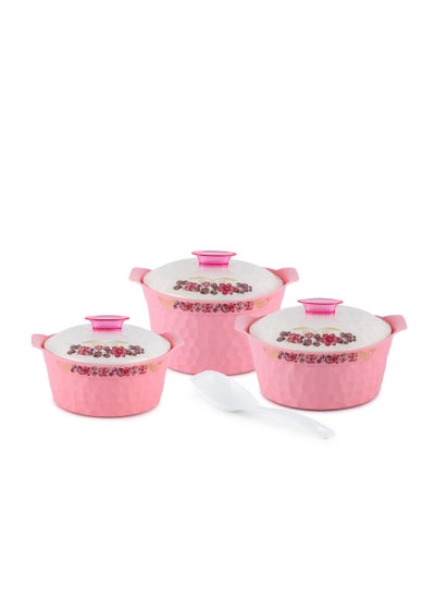 Buy British Chef Hexon Florenza Casserole 3PCS Jumbo 2500 I 3500 I 4500 Pink BC-112 in Saudi Arabia