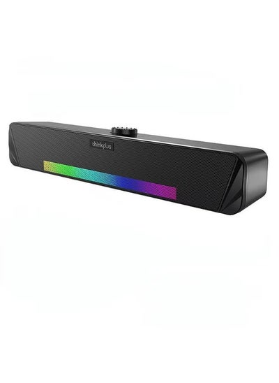 Buy Thinkplus TV computer desktop wired soundbar TS33 speaker USB connection with Bluetooth function TS33-B Black in Saudi Arabia