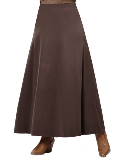 Buy Womens Faux Suede Half Circle Skirt - Brown in Egypt