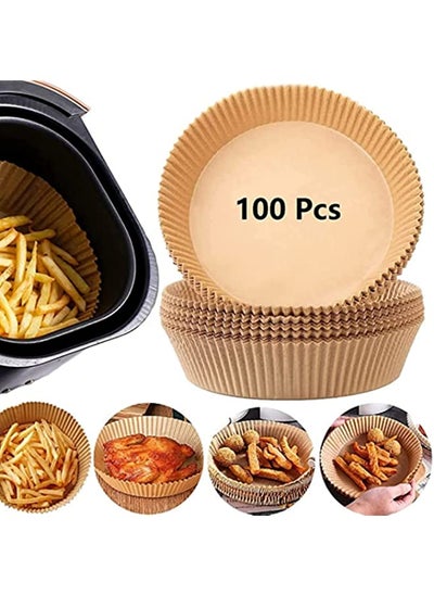 Buy Showay 100PCS Air Fryer Disposable Paper Liner, Non stick Disposable Air Fryer Liners, Nature, PAPERL16 100P, 16cm in UAE