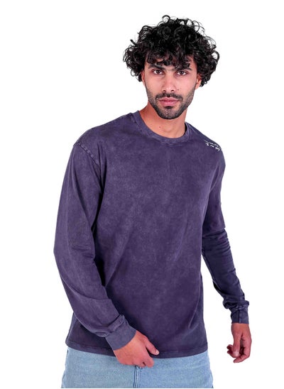 Buy OVERSIZED ACID WASH TSHIRT LONG SLEEVES in Egypt