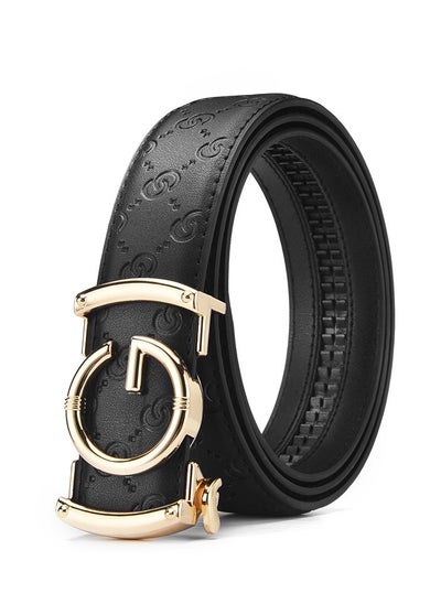 اشتري New Leather Automatic Buckle Belt With Alloy Buckle For Underwear Waist Belt في السعودية