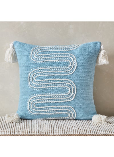 اشتري Oia Curve Dori Embroidered Filled Cushion 45 x 45 cm في الامارات