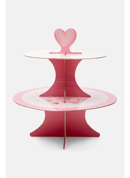 Buy Cupcake Stand for 10 Cakes, White/Pink in UAE