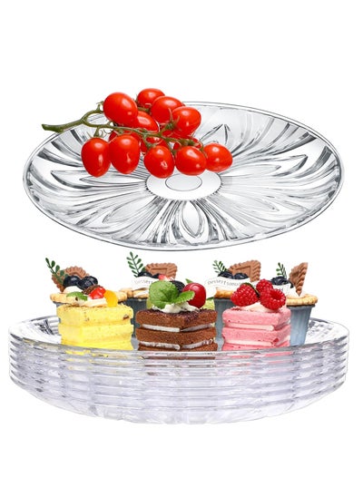 Buy 5 Pcs Plastic Serving Trays - 12 Inch Round Clear Trays, Crystal Food Platters for Valentine's Day Birthday Parties Weddings - Ideal for Cake Cookies Fruits in UAE