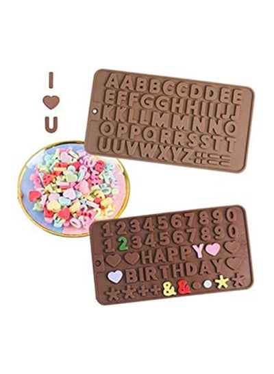 Buy Itme 2Pcs Silicone Chocolate Mold Non Stick Reusable Letters And Numbers Chocolate Mold For Chocolate Candy Cake Biscuit Decoration -- Letter And Number in Egypt