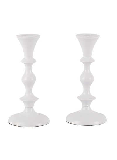 Buy Voidrop White Gadheri candle holder set of 2 Gadhri Candlestick Holders for Taper Candles in UAE