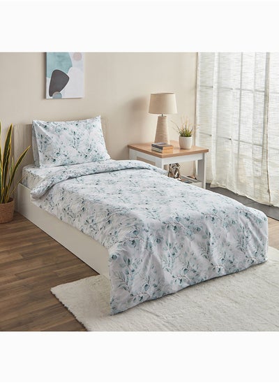 اشتري Albania Aliya 2-Piece Printed Single Polycotton Duvet Cover Set 200 x 135 cm في السعودية