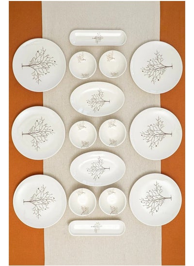 Buy Hayat Ağacı 16-Piece 6-Serving Porcelain Breakfast Set in Saudi Arabia