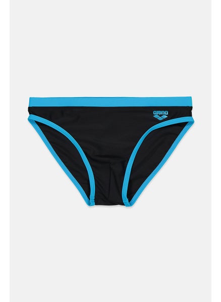 Buy Men Pull,On Brand Logo Swimwear Brief, Black and Turquoise in Saudi Arabia