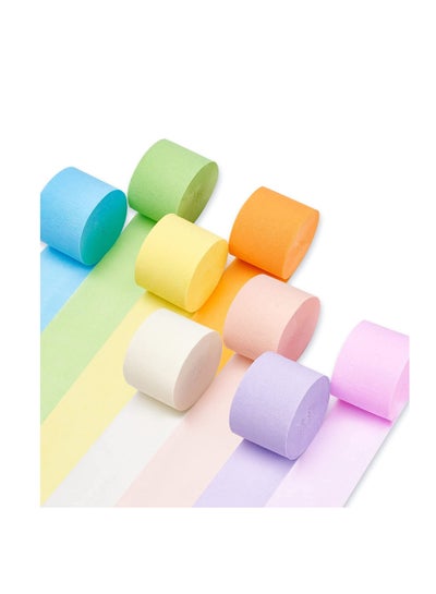 Buy SYOSI Crepe Paper Streamers Pack of Party Streamers in 8 Pastel Colors for Birthday Decorations, Party Decorations, Wedding Decorations Baby Shower Decorations 8 Rolls in UAE