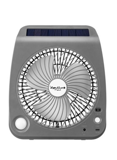 اشتري 7 Inch Mini Rechargeable Fan With LED Light White AC/DC في الامارات