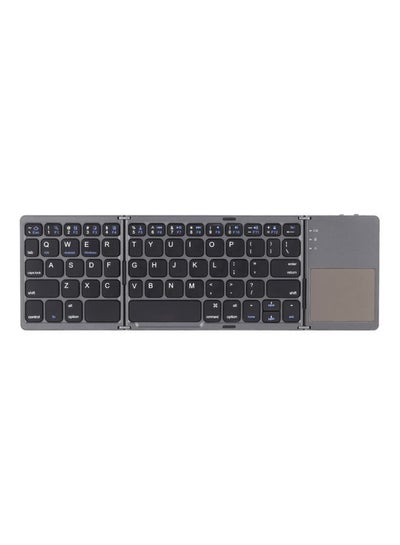 Buy Folding Wireless Keyboard With Touchpad Dark Grey/Black in UAE