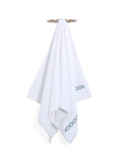 اشتري Hotel Chain Embroidery Bath Sheet, White & Ether - 500 GSM, 85x165 cm في الامارات