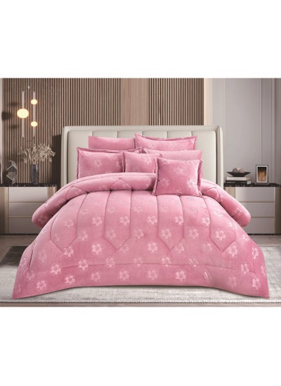 Buy 5 Piece Comforter Set Two Sided Velvet Single King Size 170x230 in Saudi Arabia