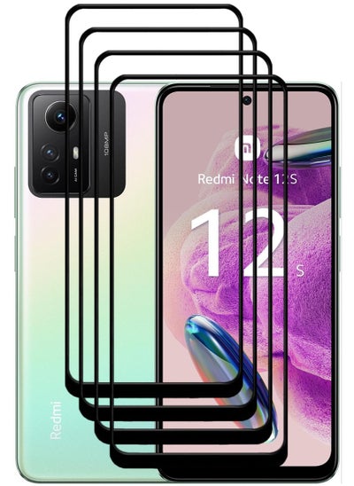 Buy 4 Pieces Antistatic ESD Dustproof Premium Quality High Definition Tempered Glass Screen Protector Designed For Xiaomi Redmi Note12S in UAE