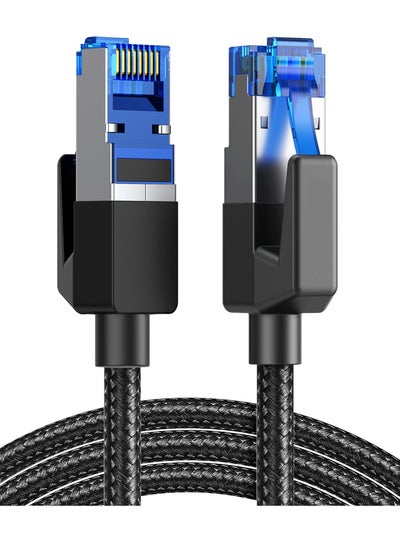 Buy Cat 8 Ethernet Cable 6FT, High Speed Braided 40Gbps 2000Mhz Network Cord Cat8 RJ45 Shielded Indoor Heavy Duty LAN Cables Compatible for Gaming PC PS5 Xbox Modem Router 6FT in UAE