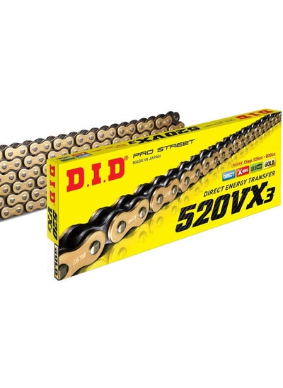 Buy D.I.D 520VX3GB-120 DID 520VX3 Gold X-Ring Chain 120 Link in UAE