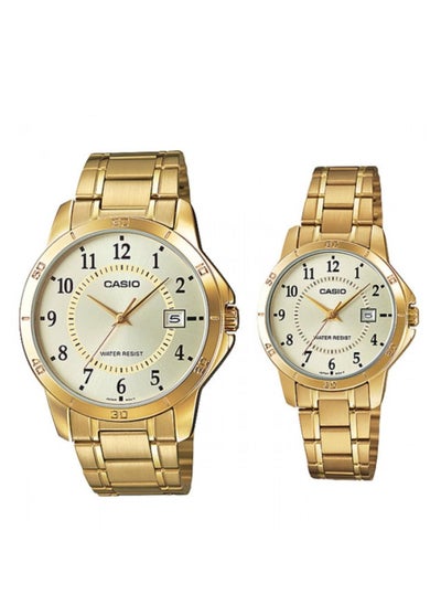 Buy CASIO ENTICER SERIES STAINLESS STEEL GOLD TONE COUPLE WATCH MTP/LTP-V004G-9BUDF in UAE