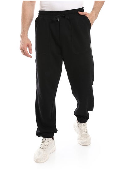 اشتري Solid Cotton Pants With Pockets - Black في مصر