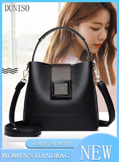 اشتري Handbag Bucket Bag for Women Faux Leather Large Capacity Anti Theft Crossbody Shoulder Bucket Bag With Detachable Strap في الامارات