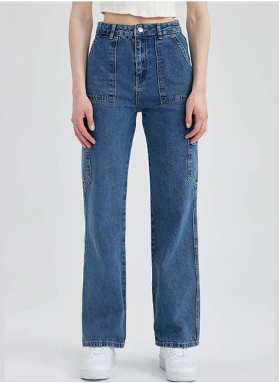 اشتري Woman Wideleg Cargo Denim Trousers في الامارات