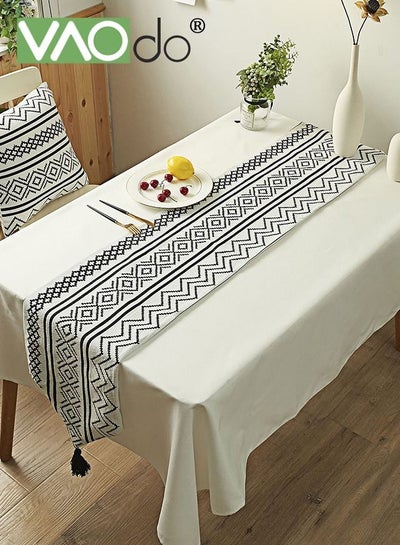 Buy Chenille Material Table Runner Simple Geometric Lines Versatile Table Runner Suitable for Wedding Home Restaurant Etc 33*180CM in Saudi Arabia