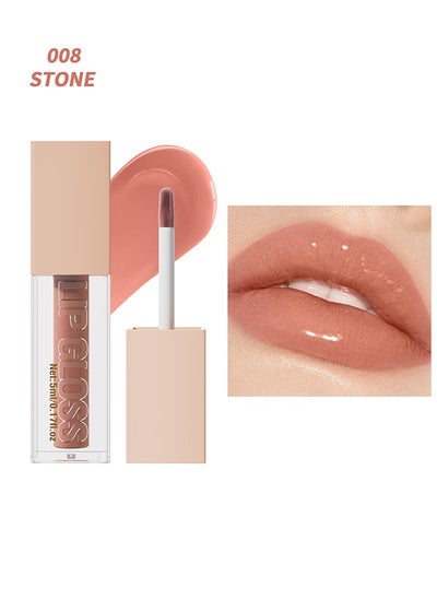 اشتري Aqua Mirror Lip Gloss, High Shine Lip Glow, Moisturizing and Moisturizing Pouty Lips, Pearlescent Fine Glitter ( 008:STONE ) في السعودية