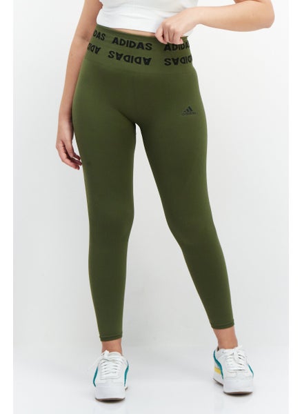 Buy Women Sportswear Fit Training Leggings, Olive/Black in UAE