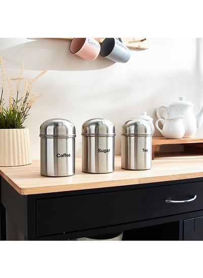 اشتري Premia 3-Piece Tea Coffee Sugar Steel Container Set 600 ml في الامارات