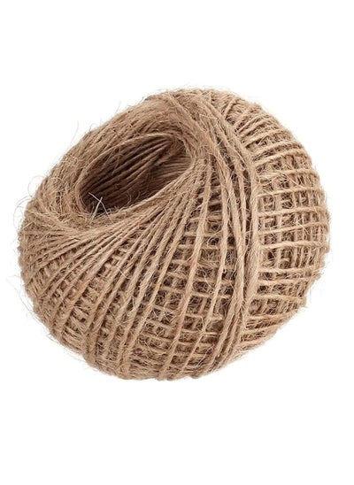 Buy Jute Twine String 2mm, 100M Natural Jute Rope, 2Ply Durable Jute Twine Heavy Duty For Crafts, Gift Wrapping, Gardening, Packing, Picture Display, Wedding, Decoration, Ornament in UAE