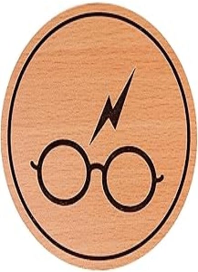 اشتري Laser Crafts Laser Engraved Wood Coaster 9.5cm Diameter HP Harry Potter Glasses Logo في مصر