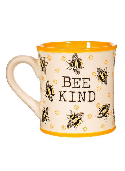 Buy Sass and Belle Bee Kind Yellow Ceramic Mug for Coffee, Tea, and Positive Mornings in UAE