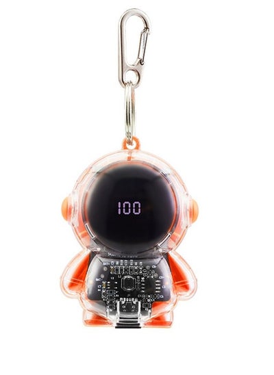 اشتري Portable Astronaut-shaped Keychain Charging Treasure , 1500mAh Ultra-Compact Power Bank Small Battery Pack Charger Compatible（Orange） في الامارات