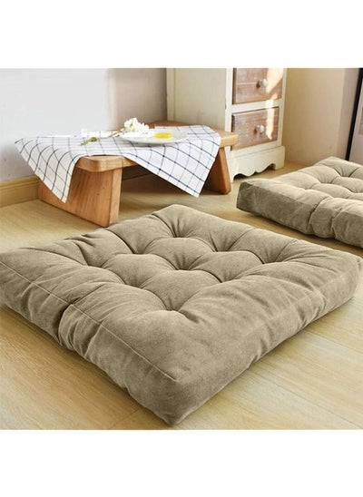 اشتري NEW YORK Simple And Comfortable Square Velvet Tufted Floor Cushion (55x55x10cm) في السعودية