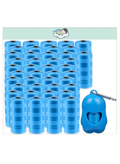 Buy Amchi Baby Disposable Scented Bags pack of 42 rolls/840 Bags with Dispenser- Blue in Saudi Arabia