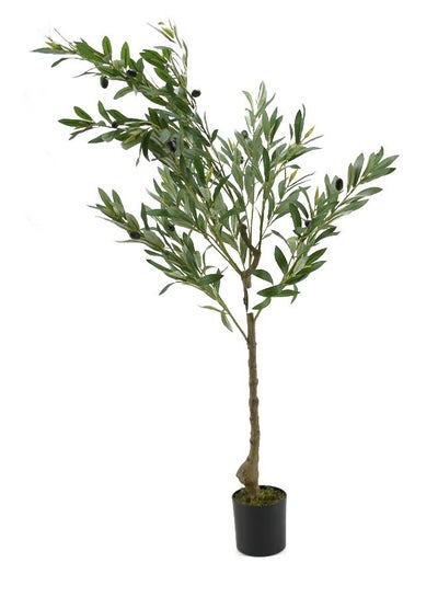 Buy Artificial olive Tree in Potted Green/Black 120cm in Saudi Arabia